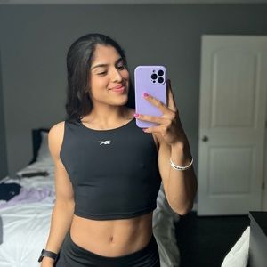 Black Reebok Crop top